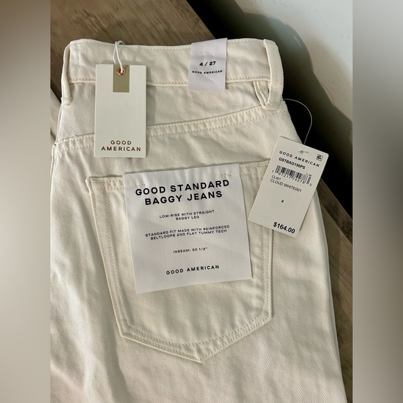 Good American Good Standard Baggy Jeans in Cloud White - Size 4/27 NWT - Picture 5 of 6